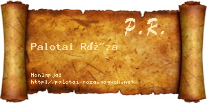 Palotai Róza névjegykártya
