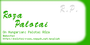 roza palotai business card