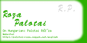 roza palotai business card